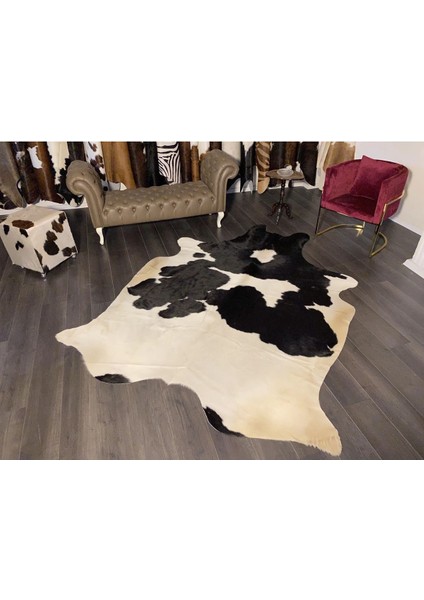 Hakiki Deri Dana Postu Siyah - Beyaz 225 x 255 - 0701000041