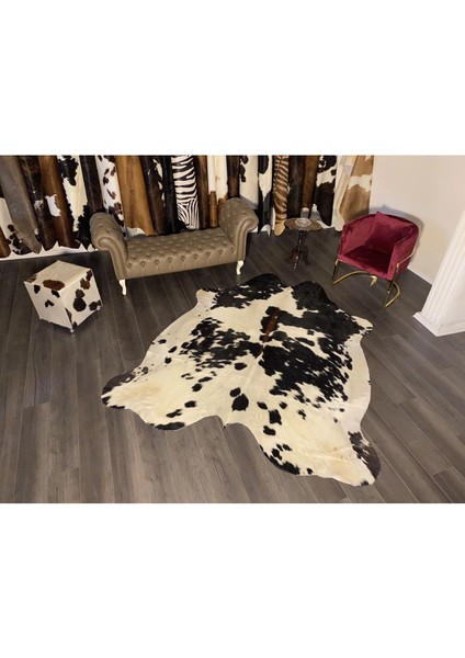Hakiki Deri Dana Postu Siyah - Beyaz 180 x 215 - 0701000045 fiyatları