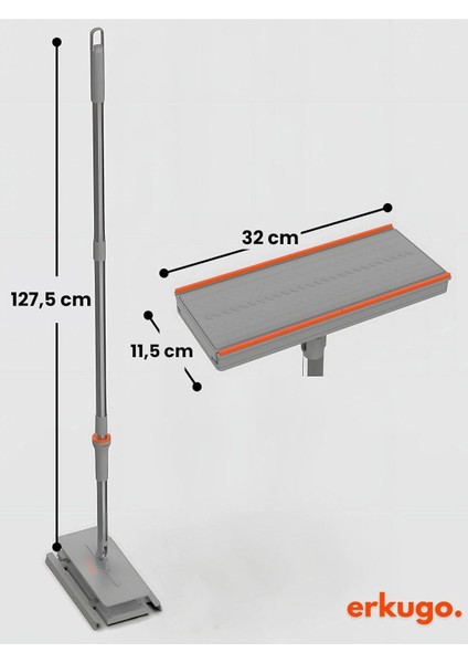 20 Adet Yedek Bezli Mop Pratik One-Touch Temizlik Mopu 360° Dönebilen Kolay Tak Çıkar Minimal