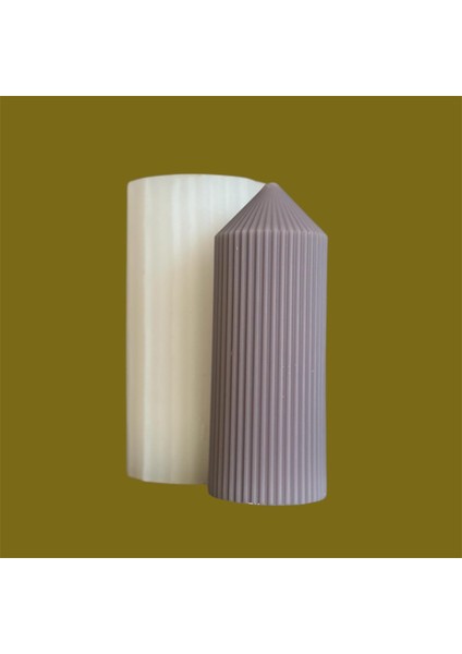 Şeritli Sütün Mum Silikon Kalıp modelleri