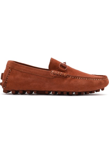 Erkek Kahverengi Süet Deri Loafer 25SFD630810