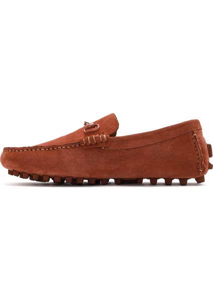 Erkek Kahverengi Süet Deri Loafer 25SFD630810
