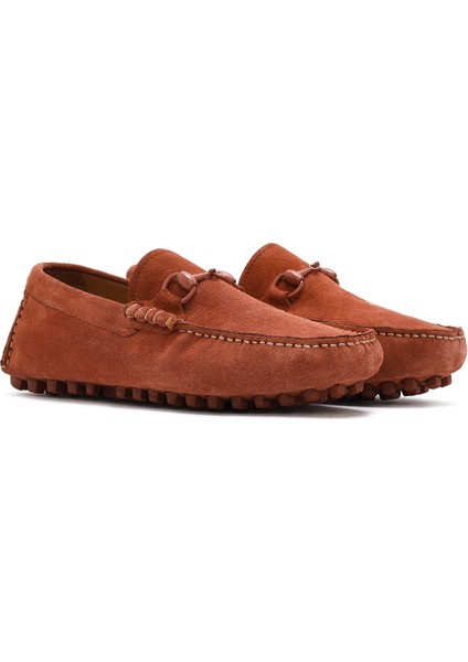 Erkek Kahverengi Süet Deri Loafer 25SFD630810
