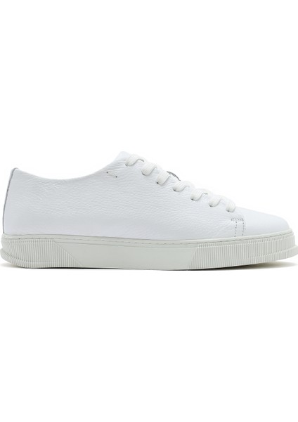 Erkek Beyaz Bağcıklı Deri Sneaker 25SFD6126FT