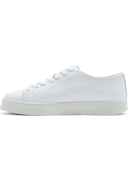 Erkek Beyaz Bağcıklı Deri Sneaker 25SFD6126FT