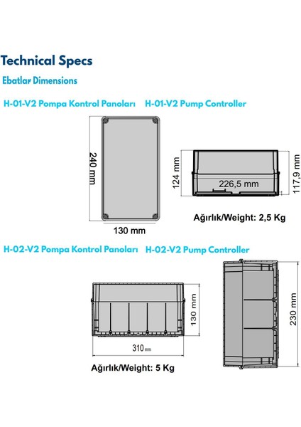 Impo H-02MB-V2 Ikili Hidrofor Yada Dalgıç Panosu 220V-2,2KW