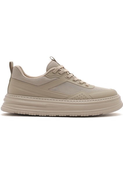 Erkek Bej Bağcıklı Kalın Tabanlı Sneaker 25SFD69366F