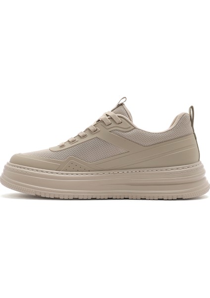 Erkek Bej Bağcıklı Kalın Tabanlı Sneaker 25SFD69366F