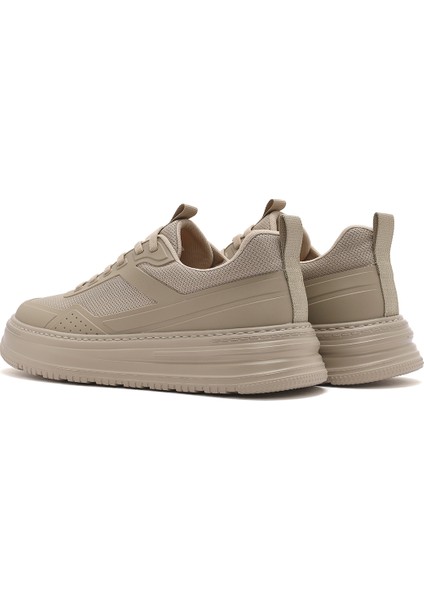 Erkek Bej Bağcıklı Kalın Tabanlı Sneaker 25SFD69366F