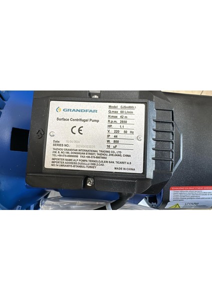 GJSM800L1 Paslanmaz Jet Pompa 1,1 Hp