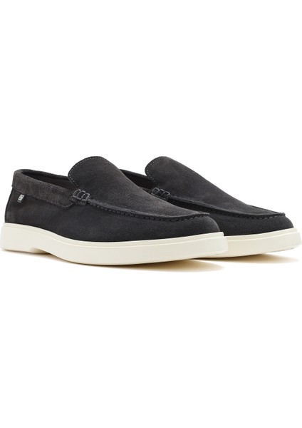 Erkek Gri Süet Deri Casual Loafer 25SFD707610