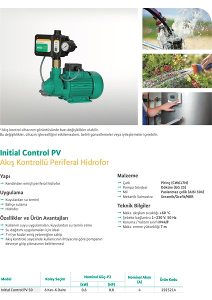 Wilo Control Pv 50 M Fluid Kont. Hidrofor 6 Kat-6 Daire
