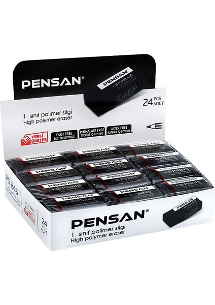 Yerli Üretim Siyah Silgi PS24S 1. Sınıf Polimer