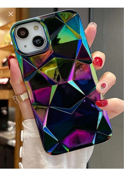 Apple iPhone 14 Pro Max Uyumlu Kılıf 3D Prizma Desenli Hologram Çok Renkli Silikon Kılıf / Kapak modelleri