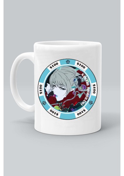 Kirari Momobami Karakter Anime Kakegurui Baskılı Beyaz Kupa Bardak