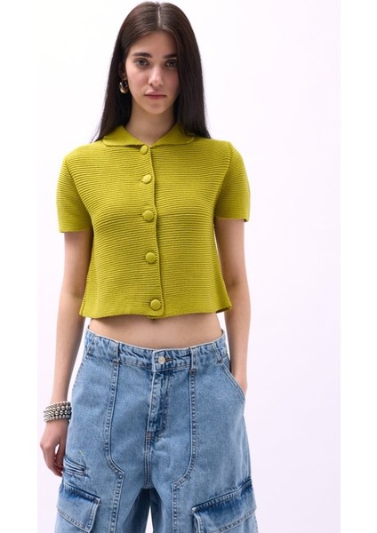Üçaymoda Bebe Yaka Düğmeli Bluz