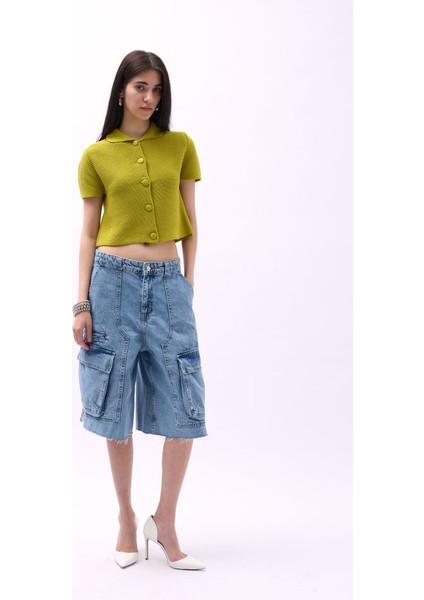 Üçaymoda Bebe Yaka Düğmeli Bluz