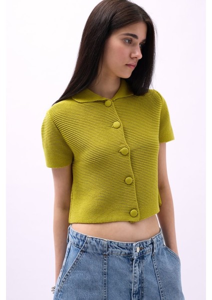 Üçaymoda Bebe Yaka Düğmeli Bluz