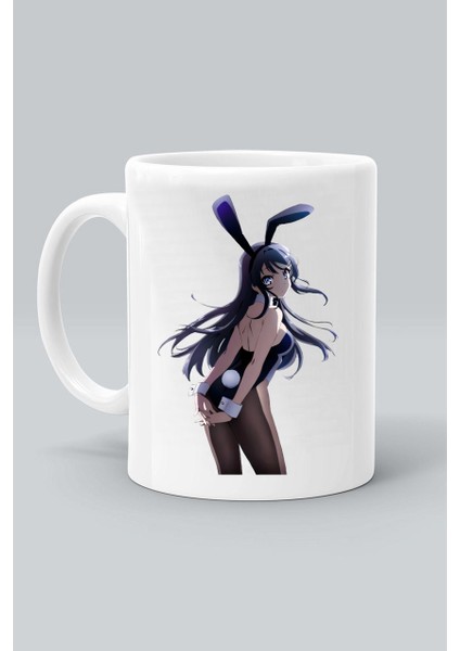 Fukashigi No Karte Mai Sakurajima Karakter Anime Baskılı Beyaz Kupa Bardak