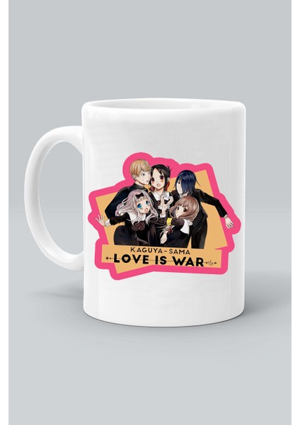 Kaguya Sama Love Is War Karakter Baskılı Beyaz Kupa Bardak