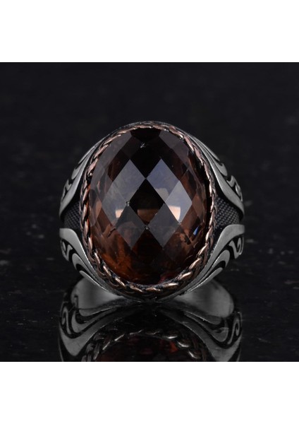 925 Ayar Gümüş Yüzük - Üretilmiş Taş Gümüş Yüzük - El Yapımı Yüzük (Üretilmiş Sultanite)