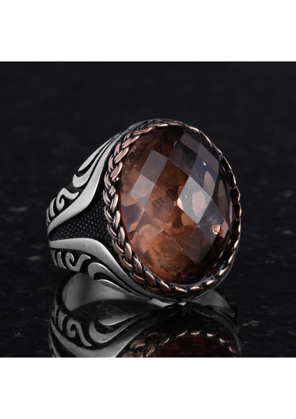 925 Ayar Gümüş Yüzük - Üretilmiş Taş Gümüş Yüzük - El Yapımı Yüzük (Üretilmiş Sultanite)