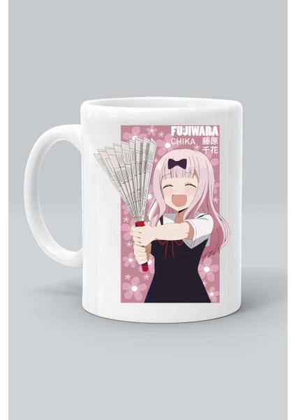 Jeronkarji Fujiwara Chika Karakter Anime Beyaz Kupa Bardak
