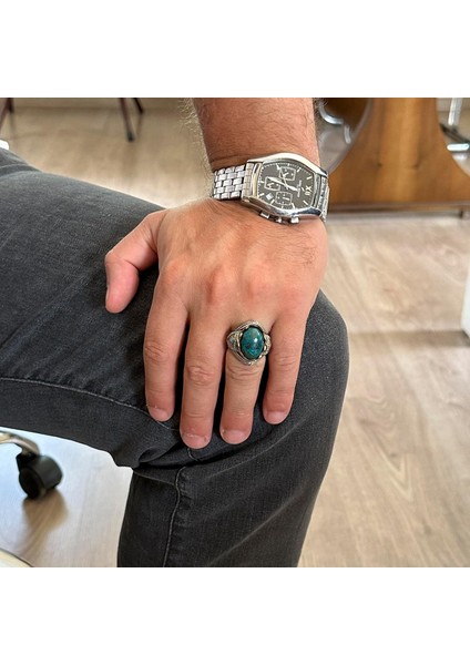 Doğal Taş Yüzük - El Yapımı 925 Ayar Gümüş Yüzük (Azurit) modelleri