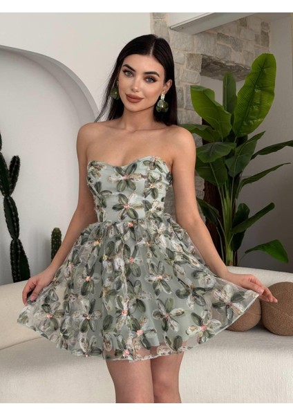 Üçaymoda Moca Ip Askılı Elbise