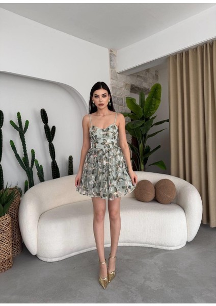 Üçaymoda Moca Ip Askılı Elbise