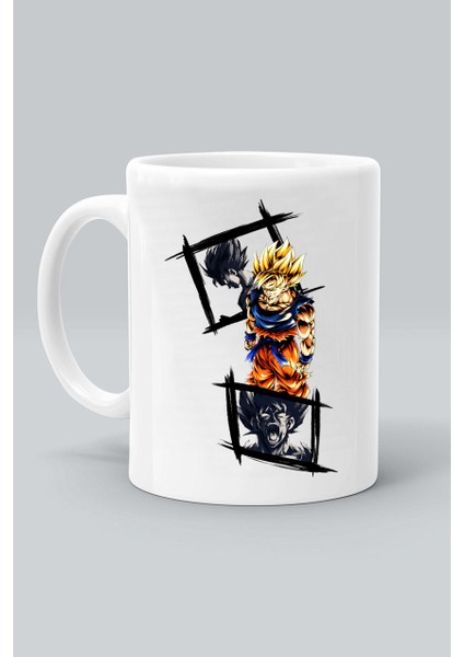 Son Goku Dragon Ball Z Anime Karakter Baskılı Beyaz Kupa Bardak