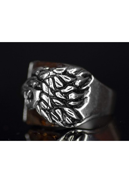 Erkekler Için 925 Ayar Gümüş Aslan Yüzük - Yaratılmış Sitrin Taşı ile - Cesur ve Ihtişamlı Tasarım modelleri