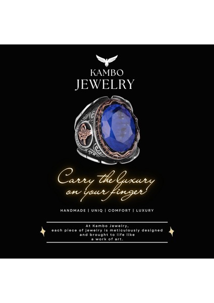 925 Ayar Gümüş Yüzük, Osmanlı Gümüş Yüzük, Lacivert Paraiba Yapay Taş Yüzük modelleri