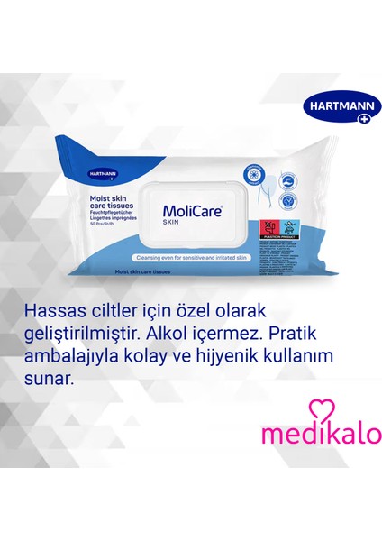 Hartmann Molicare 3’lü Cilt Bakım Seti - Temizlik Köpüğü 400ML + Çinko Krem 200ML + Nemli Mendil (Islak Mendil)