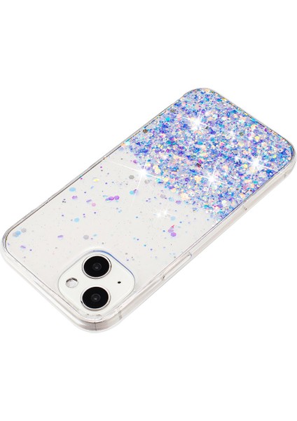 iPhone 13 Için 6.1 Inç Cep Telefonu Kılıfları Epoksi Tpu Glitter Sparkle Aydınlık Telefon Kapağı-Mor (Yurt Dışından) modelleri
