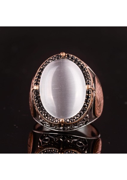 Davud Yıldızı Yüzüğü, Oluşturulmuş Taş Yüzük, 925 Ayar Gümüş Süleyman Yüzüğü (Beyaz Kedi Gözü Oluşturulmuş Taş) fırsatları