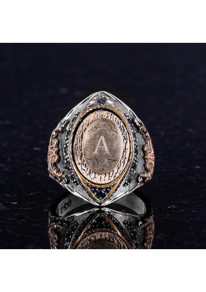 925 Ayar Gümüş Kişiselleştirilebilir Yüzük - Bronz Kaplama Monogram Yüzük fırsatları