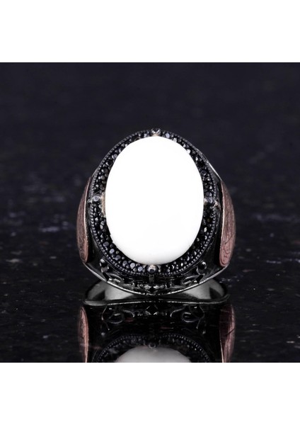 David Yıldızı Yüzüğü, Doğal Sedef Taşlı Yüzük - 925 Ayar Gümüş Yüzük fırsatları