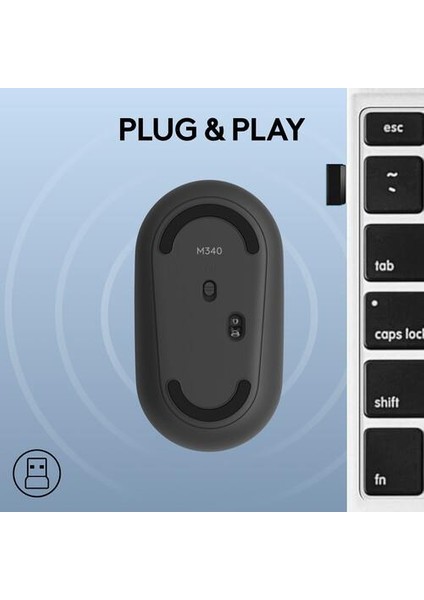 M340 Wireless Mouse Blue Galaxy