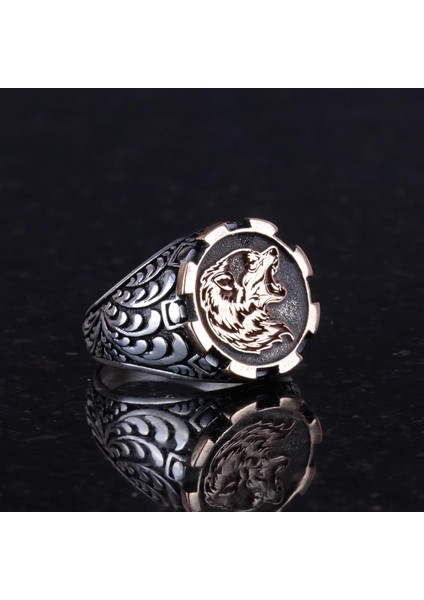 Kurt Başlı Yüzük, Erkekler Için Kurt Yüzüğü, Vahşi Kurt, 925 Ayar Saf Gümüş Yüzük modelleri