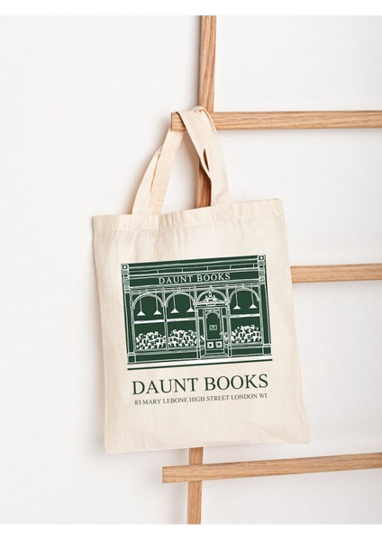 Daunt Books Tasarım Kalın Kanvas, Rips Bez Çanta, Omuz Çantası, Bookshop Kalın Tote Bag modelleri