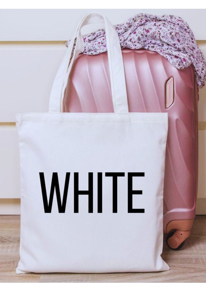 Orange White Black Alışveriş Çantası, Kalın Kumaş Tote Bag Bez Çanta, Omuz Çantası
