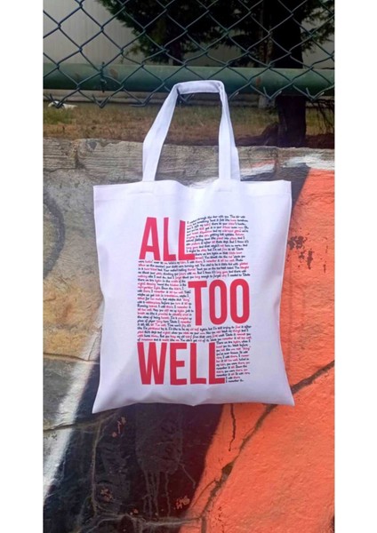 Taylor Swift All Too Well Suya Dayanıklı Kalın Tote Bag Bez Çanta