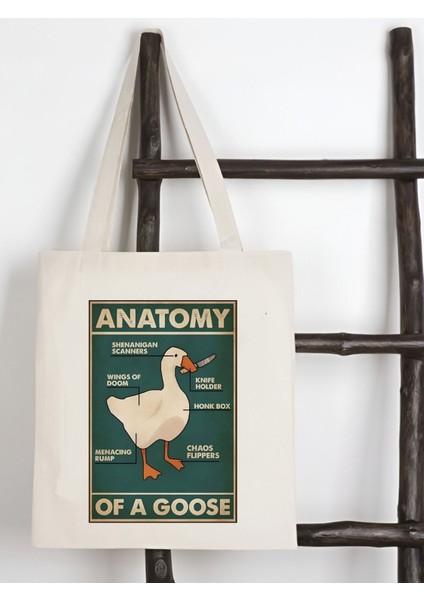 Duck Anatomy Y2k Çanta Tote Bag, Omuz Çantası, Unisex Sokak Tarzı Kanvas Çanta modelleri