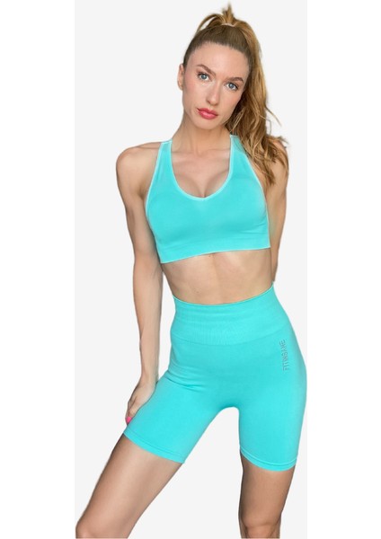 Seamless Toparlayıcı Mint Kısa Spor Tayt fırsatları