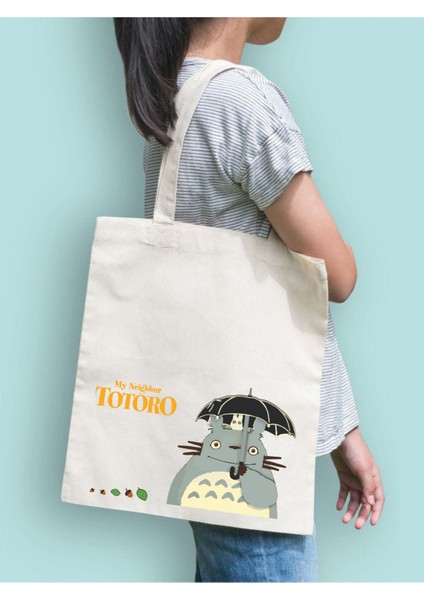My Neighbor Totoro Anime Y2k Çanta Tote Bag, Pinteret Bez Çanta, Unisex Sokak Tarzı, Okul Çantası