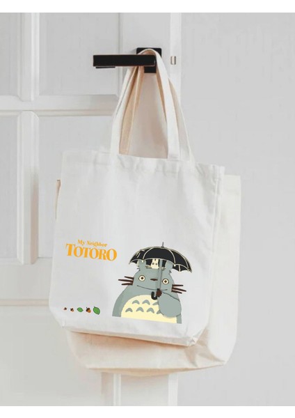 My Neighbor Totoro Anime Y2k Çanta Tote Bag, Pinteret Bez Çanta, Unisex Sokak Tarzı, Okul Çantası modelleri
