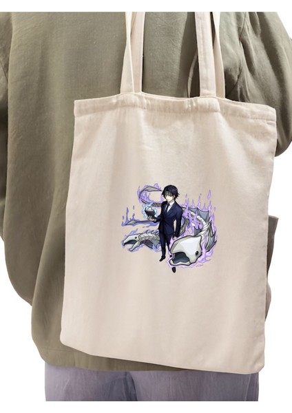 Chrollo Lucifer Hunter X Anime Tasarım Tote Bag, Kalın, Bez Çanta, Omuz Çanta, Manga Anime Çanta