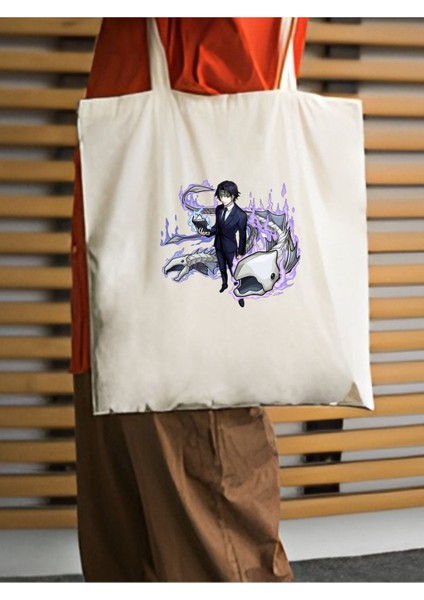 Chrollo Lucifer Hunter X Anime Tasarım Tote Bag, Kalın, Bez Çanta, Omuz Çanta, Manga Anime Çanta modelleri