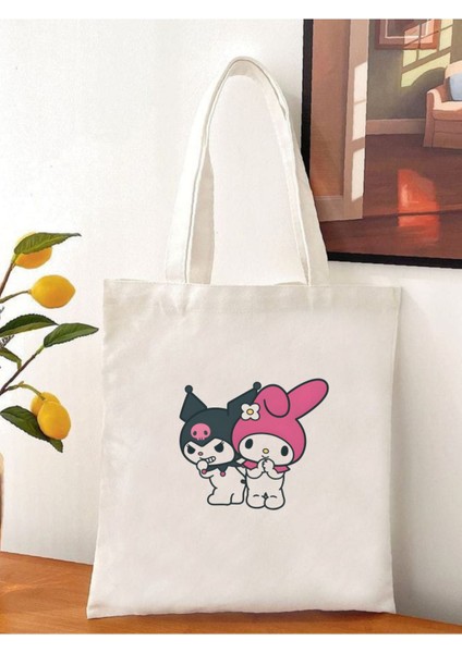 Kuromi Ve Melody Tasarım Bez Çanta, Tote Bag modelleri